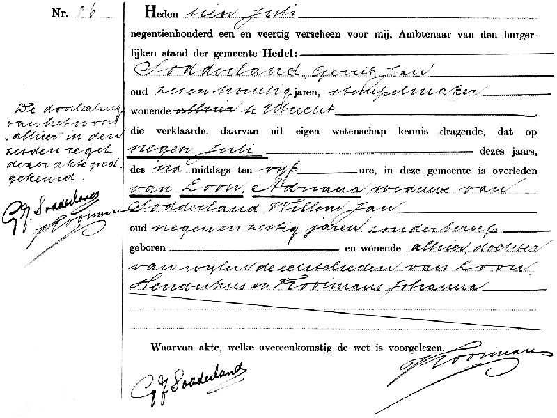 19410709 ovl akte 16 Adriana v Loon wed WJ Sodderland